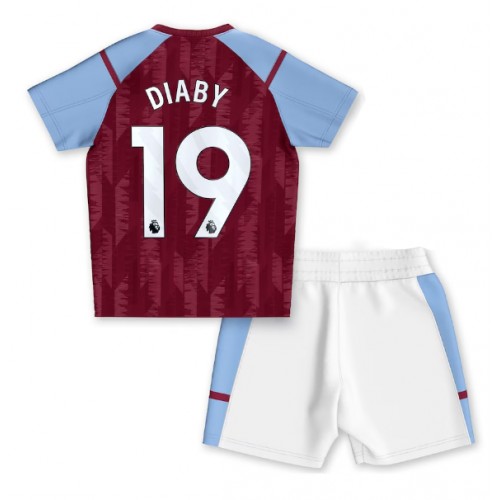 Otroški Nogometni dresi Aston Villa Moussa Diaby #19 Domači 2023-24 Kratek Rokav (+ Kratke hlače)